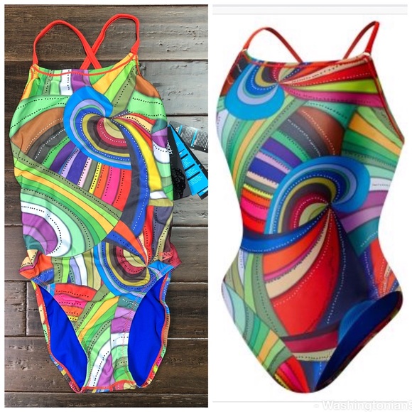 Speedo One Piece Swimsuit Multicolor New - Picture 1 of 8